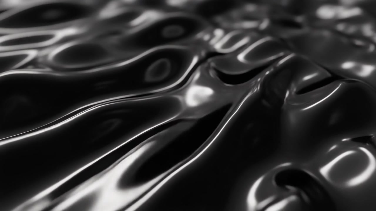 Fundo Abstrato de Superfície Líquida Preta Ondulante