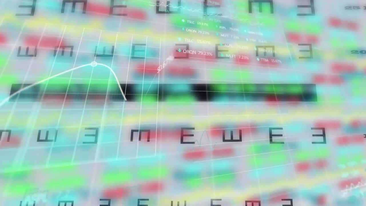 Animation of data processing over letters