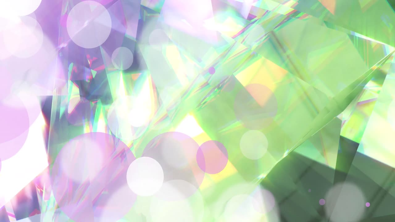 크리스탈 위로 움직이는 점의 애니메이션