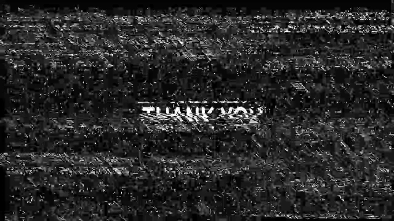 Thank You Text with Glitch and Static Effect