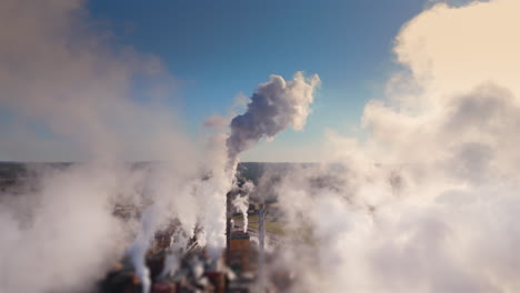 Drone flight among hazardous greenhouse gases emitted by factory chimneys