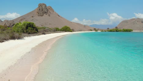 pink beach on padar island in komodo national park, indonesia