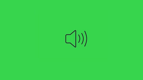 sound audio speaker icon animation on green background.