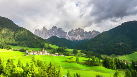 time lapse st maddalena, dolomites italy landscape