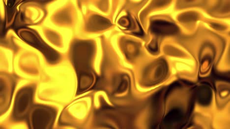 golden wave liquid background. glamour satin lava texture 3d rendering loop 4k