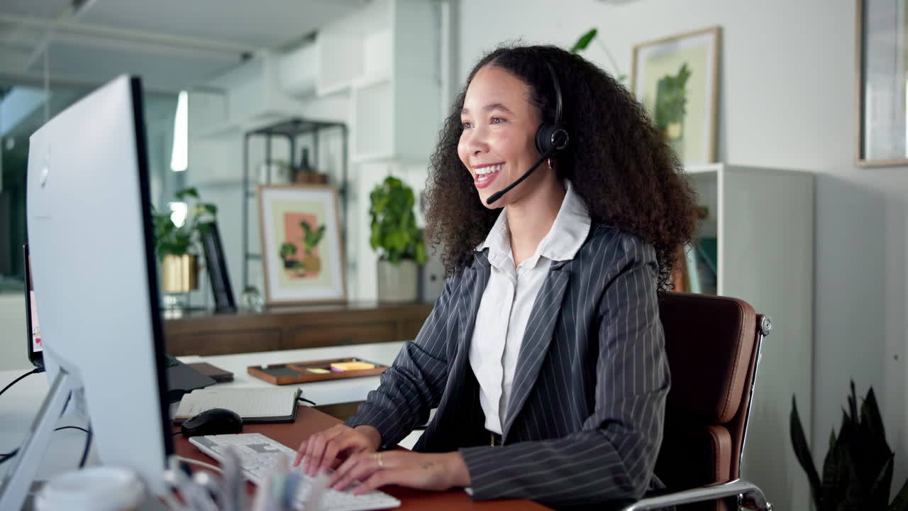 Businesswoman working in a call center