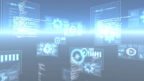 Animación-Del-Procesamiento-De-Datos-Con-Interfaces-Digitales-Sobre-Fondo-Negro