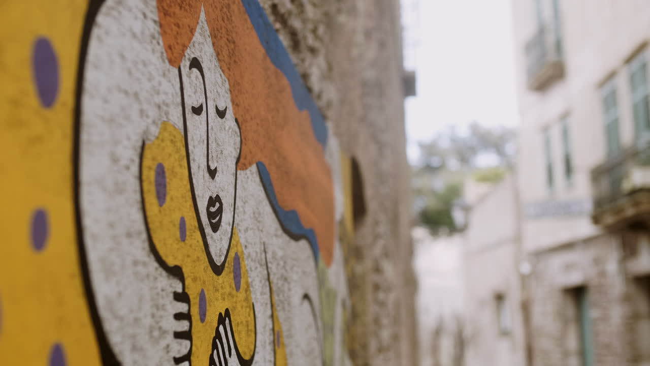 Colorful Mural in a European Town