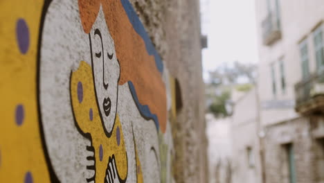 colorful mural in a european town
