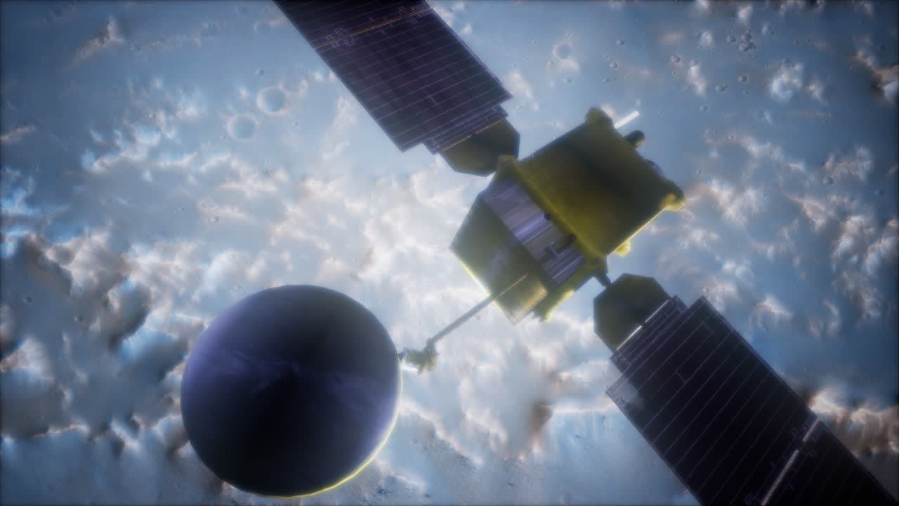 topógrafo global en órbita alrededor del planeta marte