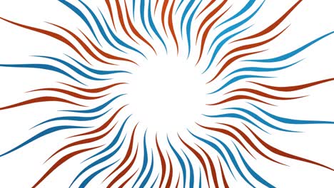 rayos y formas onduladas fondo animado rojo azul