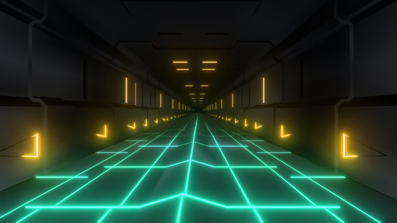 el túnel futurista de neón brillante