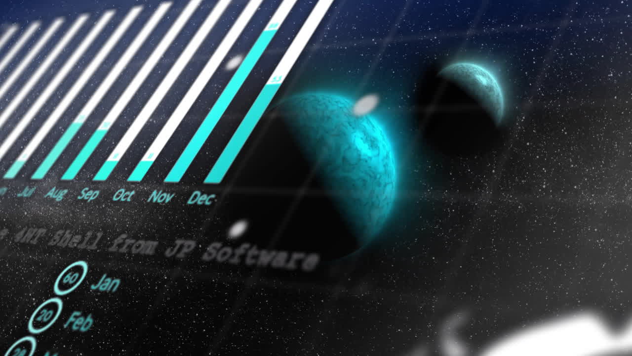 animación del procesamiento de datos sobre globos