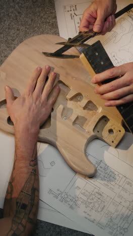 handmade electric guitar construction