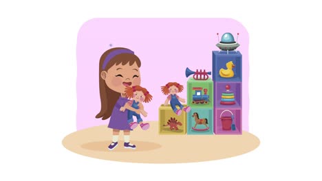 child playing with toys