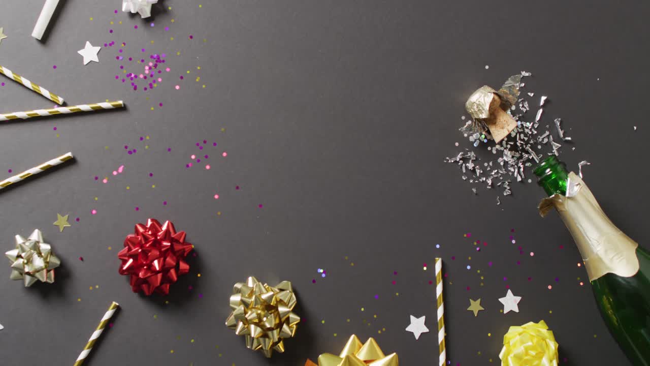 video de una botella de champán