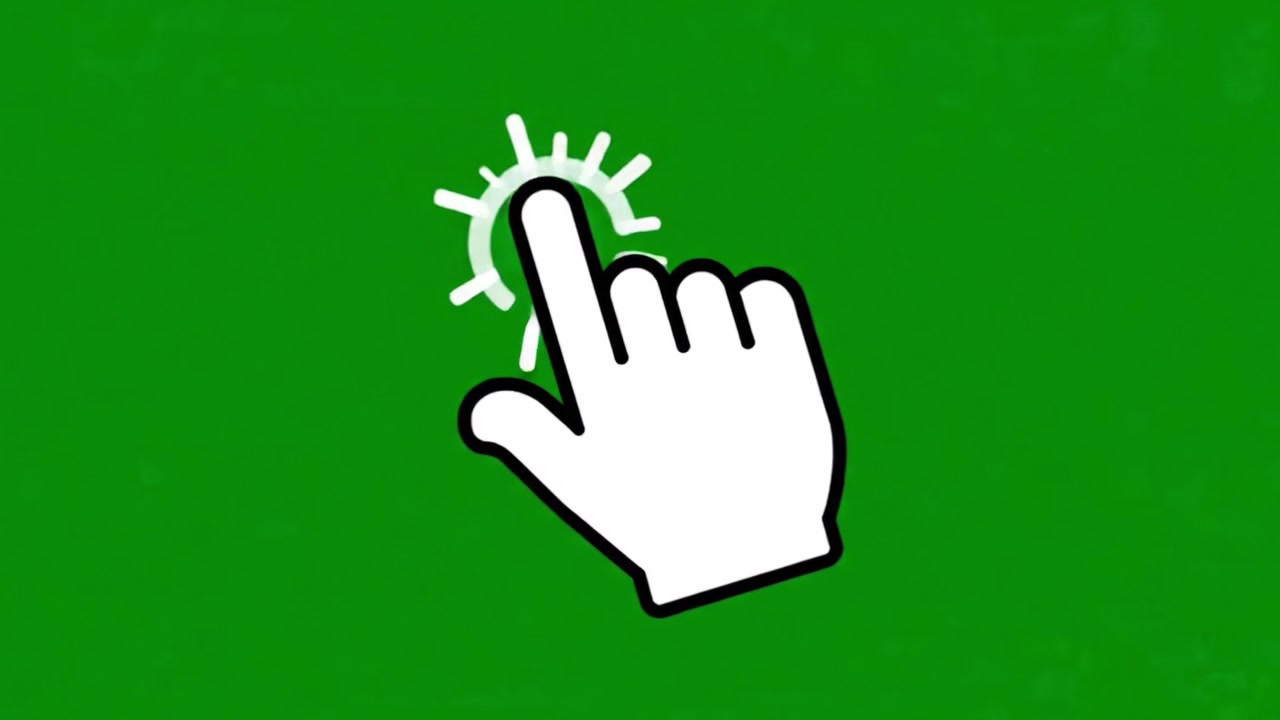 A Vibrant Green Background Featuring a Hand Gesture Icon with a Clicking Motion, Illustrating Interactive Digital Engagement and User Interface Design Concepts