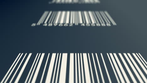 animation of laser scanning barcode on the product label. barcode scanning is technology is used by retail for selling consumer goods through storing and reading data from encoded graphical bars.