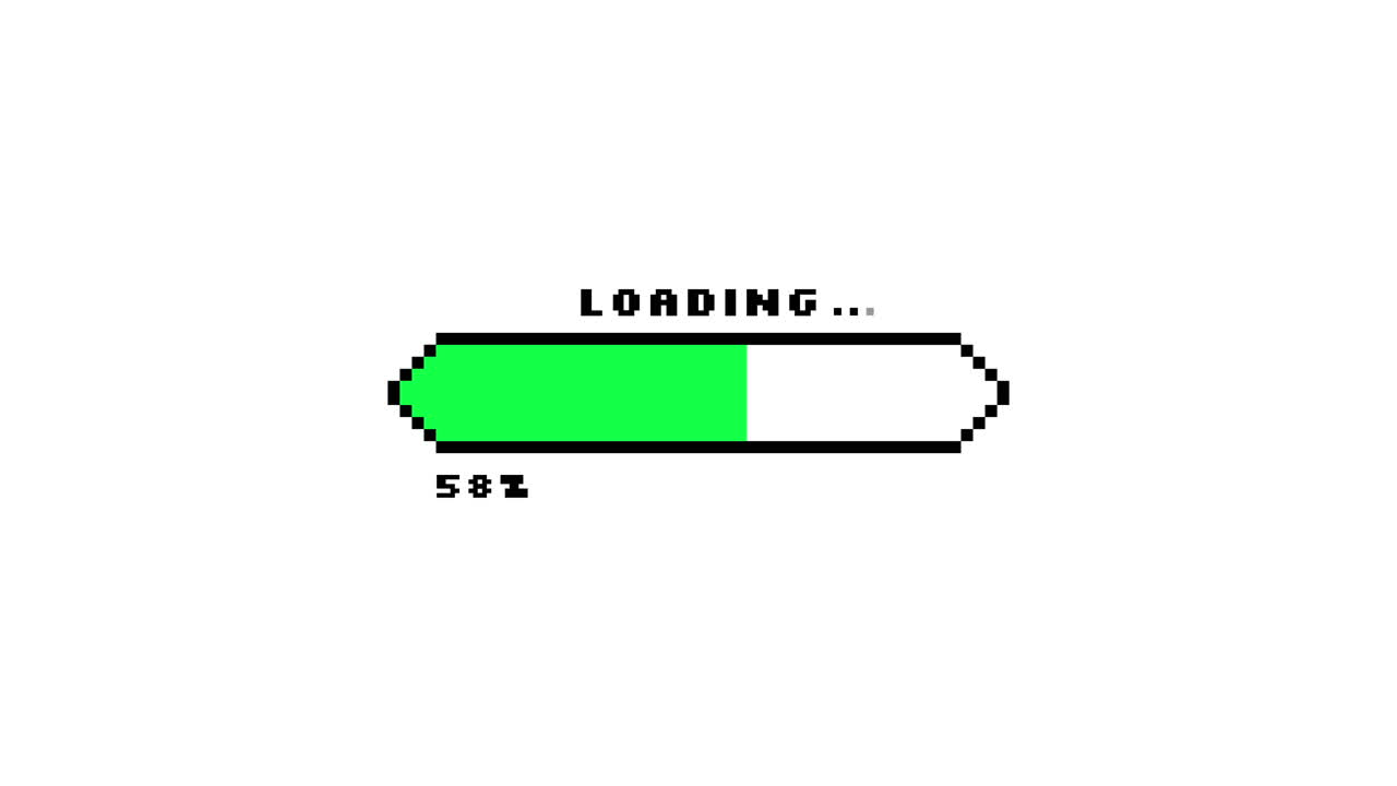 Retro Pixel Art Loading Bar Progress Animation