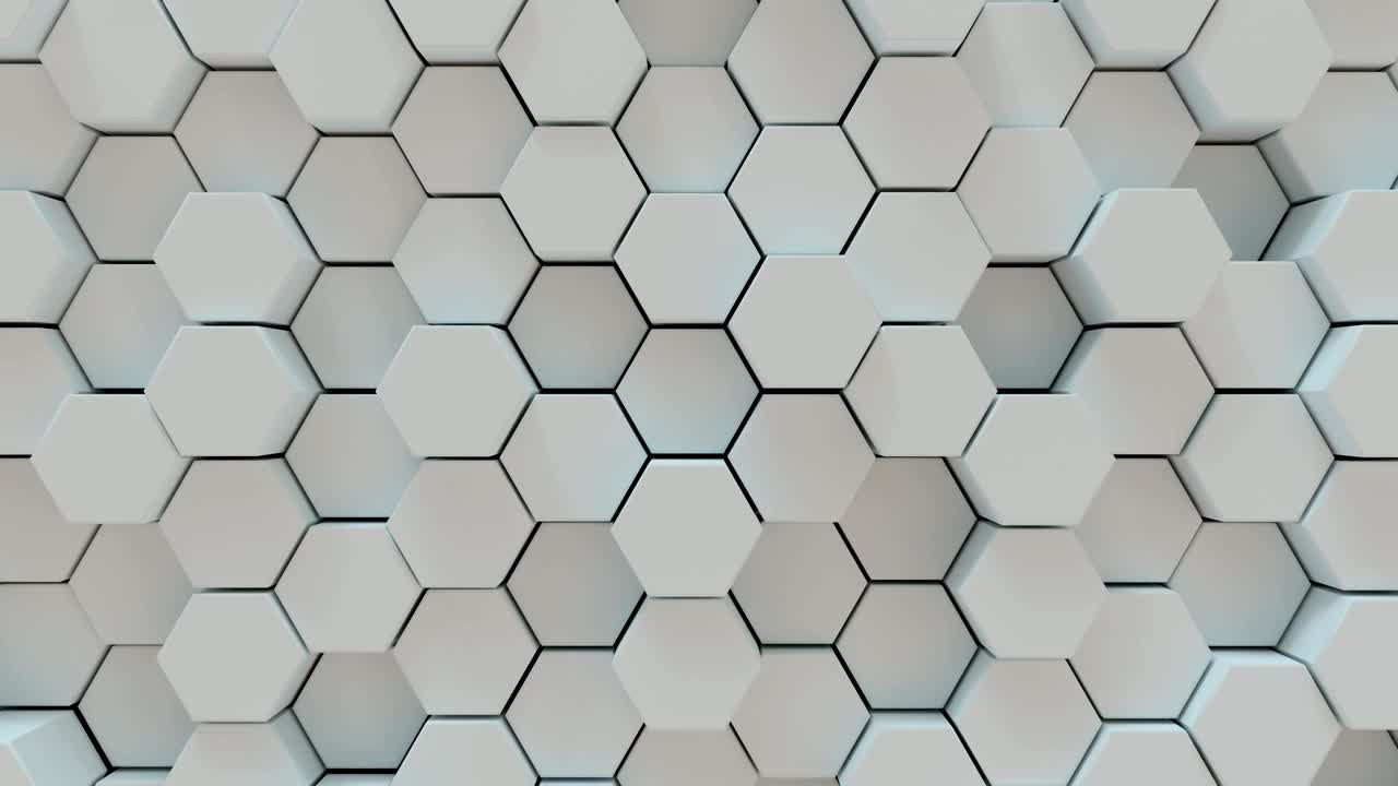 4k abstract tech grilla de panal de miel. animación en 3d.