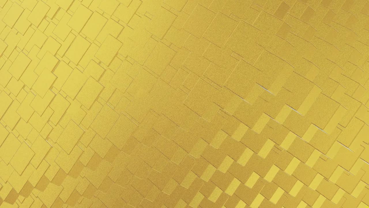 abstracto geométrico fondo dorado azulejos de papel de aluminio textura de bucle sin costura fondo renderizado en 3d