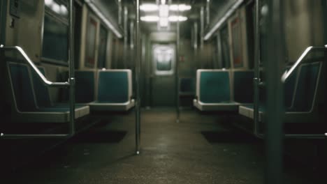 subway car in usa empty because of the coronavirus covid-19 epidemic