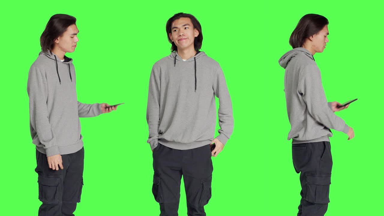 불만족한 남자가 스튜디오에서 기다리고 있습니다.