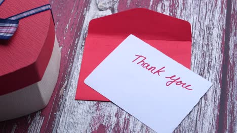 thank you note with gift box