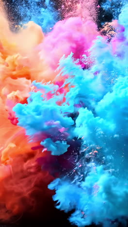 a colorful explosion of smoke and dust. the colors are bright and vibrant, creating a sense of energy and excitement. the image is dynamic and visually striking, drawing the viewer's attention