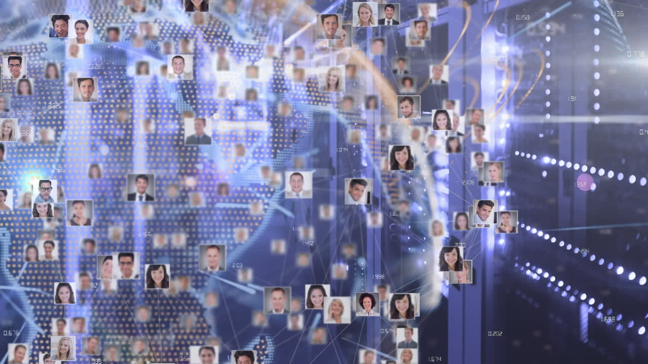 서버  ⁇ 에서 지구와 사람 아이콘의 애니메이션