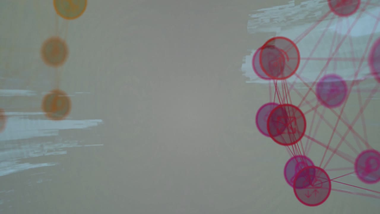 animación de una red de conexiones que se mueven sobre un fondo blanco