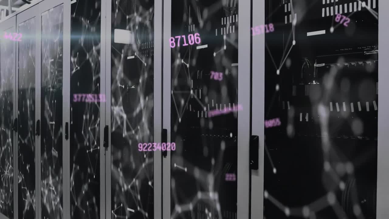 컴퓨터 서버 에 대한 변하는 번호와 연결 네트워크의 애니메이션