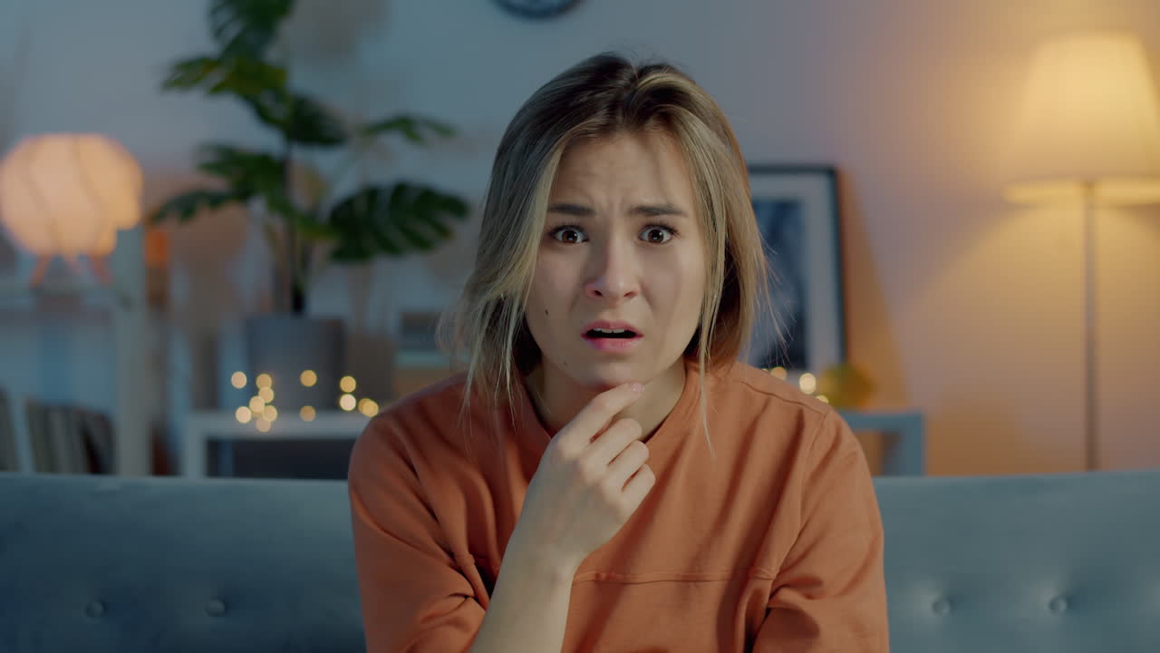 Woman Experiencing Negative Emotions at Home