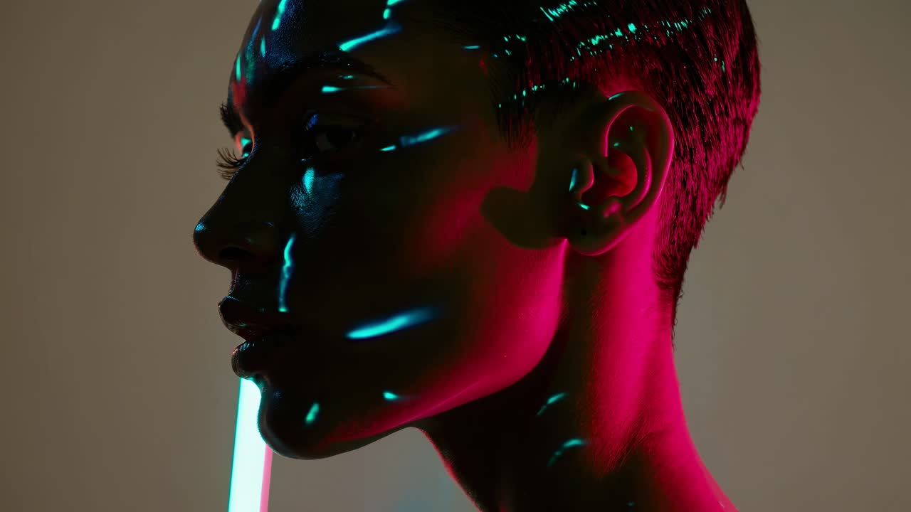 Neon Portrait of a Woman