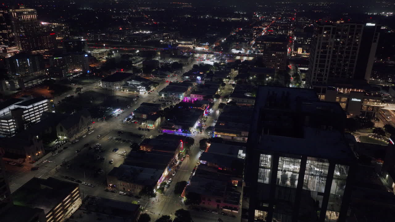 Aerial Night View of a Bustling City