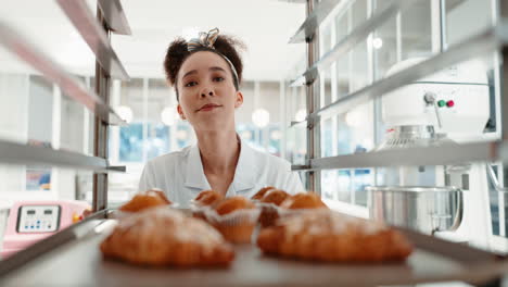 pastry chef, restaurant and woman in commercial