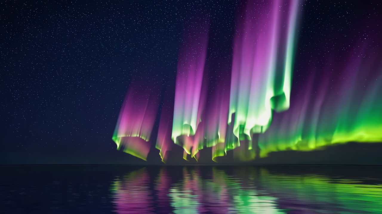 Aurora Borealis Reflection on Water