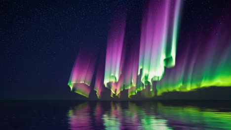 aurora borealis reflection on water