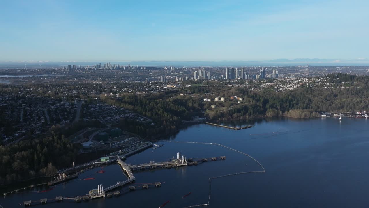 una amplia vista aérea del centro de vancouver, columbia británica