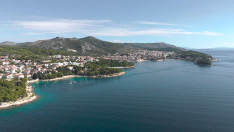 Beautiful-Aerial-View-of-city-of-Split,-Croatia-on-Adriatic-Sea-Coast