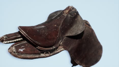 old-used-vintage-leather-dressage-horse-saddle