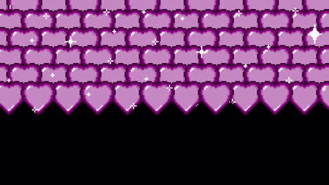 pixel art purple heart pattern with sparkles