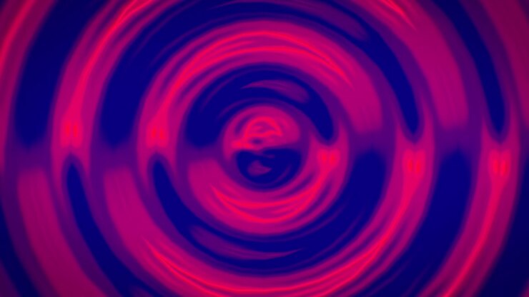 Abstract Red and Blue Swirling Liquid Circles Background