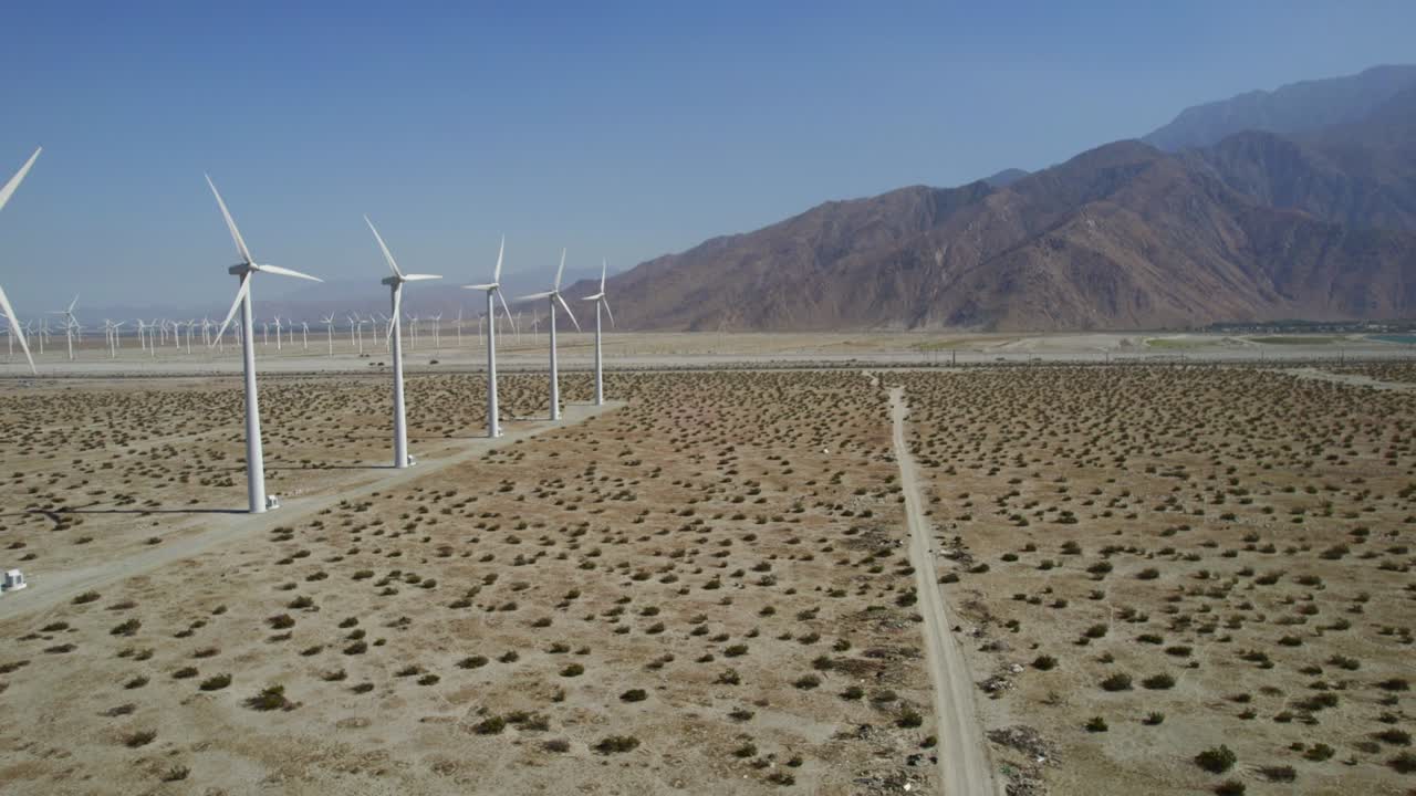 Wind turbines nearby Los Angeles state of California