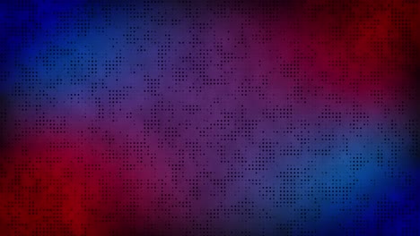 Animation-of-black-dots-moving-on-seamless-loop-on-red-to-blue-background