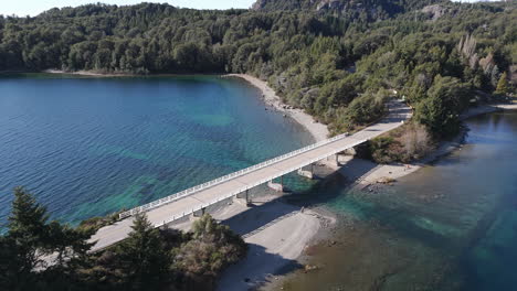 beautiful mountain lake with bridge