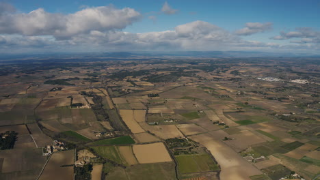 agriculture crops fields in south of france aerial drone shot. sunny day