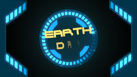 Earth Day with HUD elements on spaceship monitor