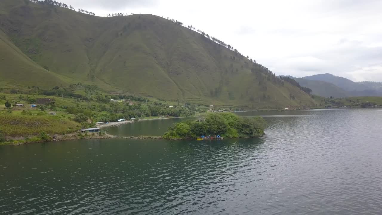 토바 호수 북 수마트라 메단 드론 항공 4k