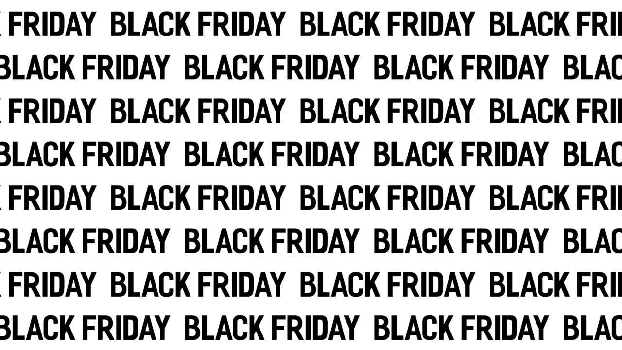 많은 단어와 함께 블랙 프라이데이 판매 모션 애니메이션